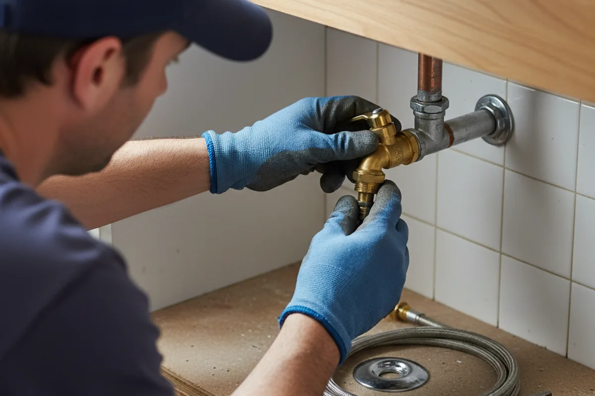 Shutoff valve and fitting work during Faucet and Fixture Repair in Osteen